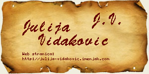 Julija Vidaković vizit kartica